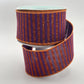 Halloween Wired Ribbon: Purple with Orange Glitter Stripe (2.5" x 10yd)