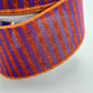 Halloween Wired Ribbon: Purple with Orange Glitter Stripe (2.5" x 10yd)