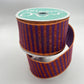 Halloween Wired Ribbon: Purple with Orange Glitter Stripe (2.5" x 10yd)