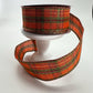 Fall Plaid Wired Ribbon: Orange, Moss Green & Burgundy Metallic - 1.5" x 10yd