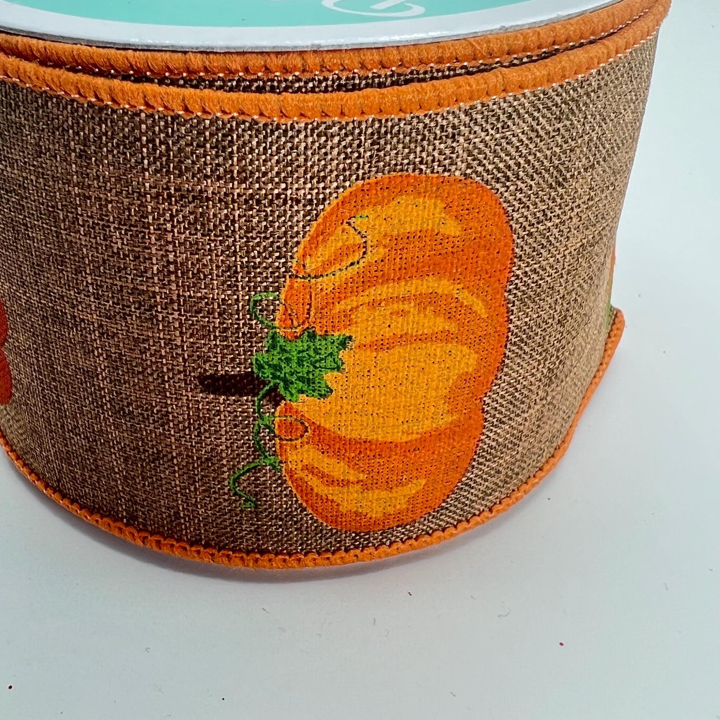 Pumpkin Wreath Ribbon: 2.5" Brown Wired Fall Ribbon