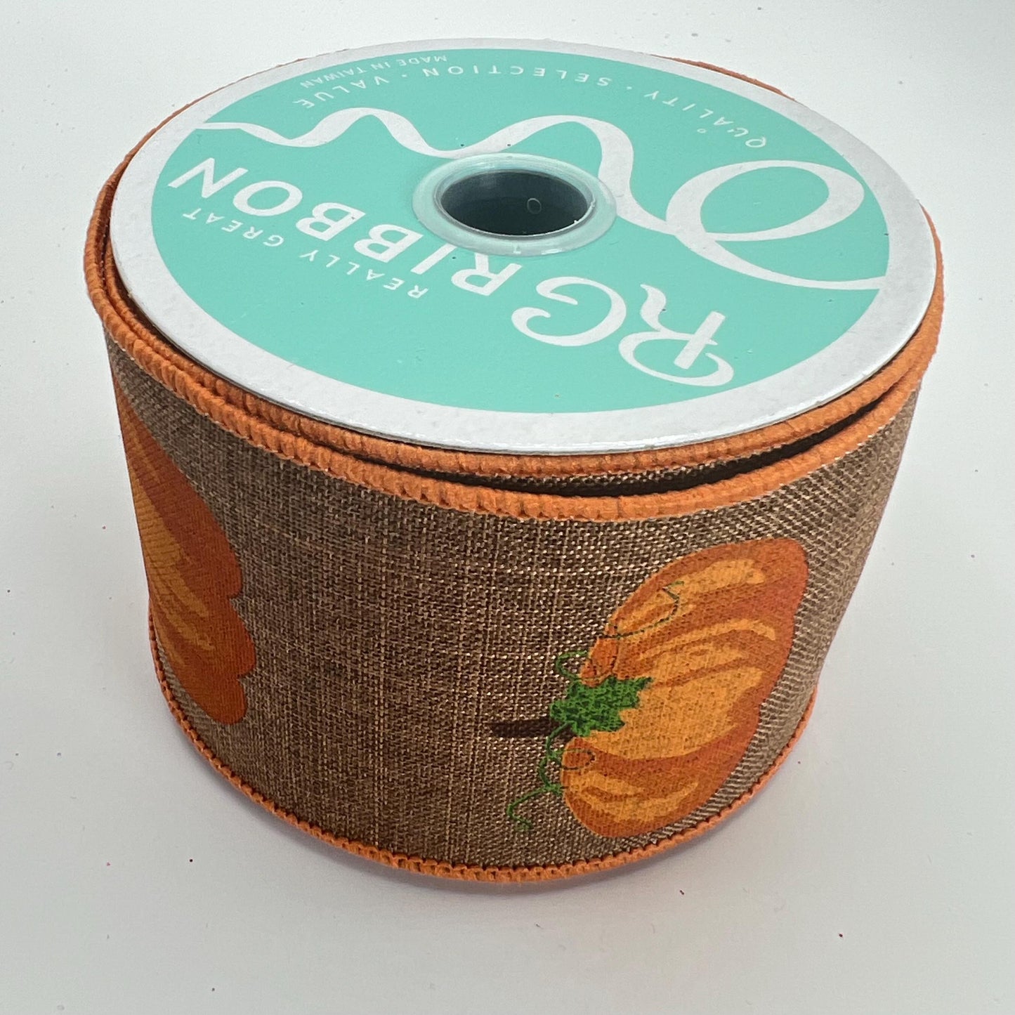 Pumpkin Wreath Ribbon: 2.5" Brown Wired Fall Ribbon