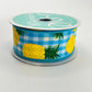 Pineapple Ribbon: 1.5" Blue Gingham Wired Ribbon, Summer Wreath Supplies