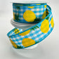 Pineapple Ribbon: 1.5" Blue Gingham Wired Ribbon, Summer Wreath Supplies