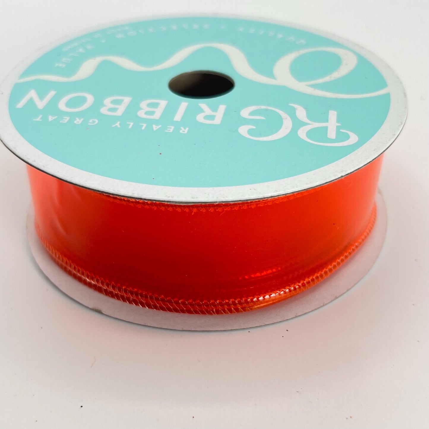 Orange Jelly Ribbon: 1.5" Wired Translucent PVC Vinyl, Halloween Easter Wreath Supply