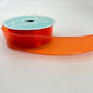 Orange Jelly Ribbon: 1.5" Wired Translucent PVC Vinyl, Halloween Easter Wreath Supply