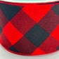 Red and Black Plaid Basketweave Ribbon: Wired Christmas Wreath Supply