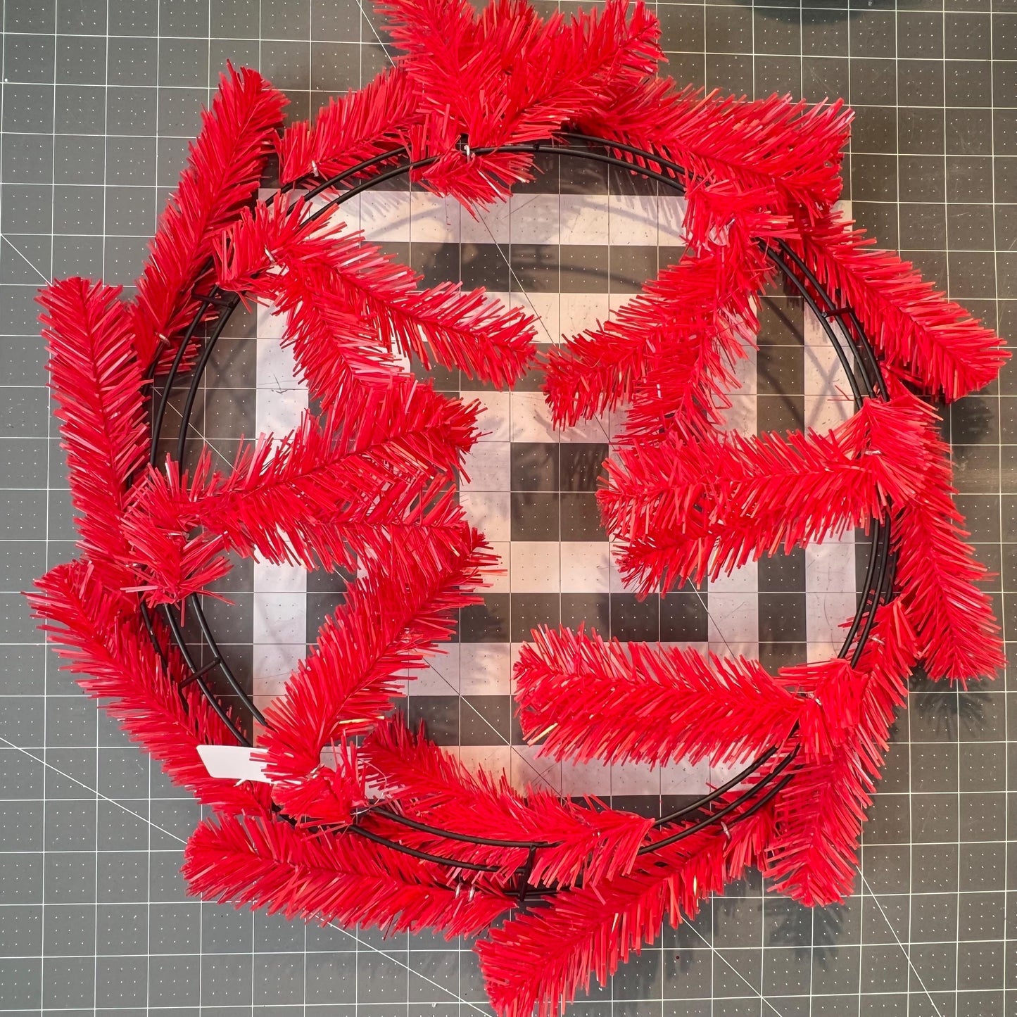 Christmas Wreath Kit, Vintage Ornament Wreath Kit, Do It Yourself Holiday Wreath Kit, Merry Christmas Green Red Ribbon Mesh Sign Bundle