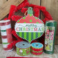 Christmas Wreath Kit, Vintage Ornament Wreath Kit, Do It Yourself Holiday Wreath Kit, Merry Christmas Green Red Ribbon Mesh Sign Bundle