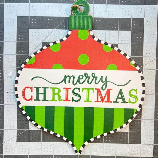 Christmas Wreath Kit, Vintage Ornament Wreath Kit, Do It Yourself Holiday Wreath Kit, Merry Christmas Green Red Ribbon Mesh Sign Bundle