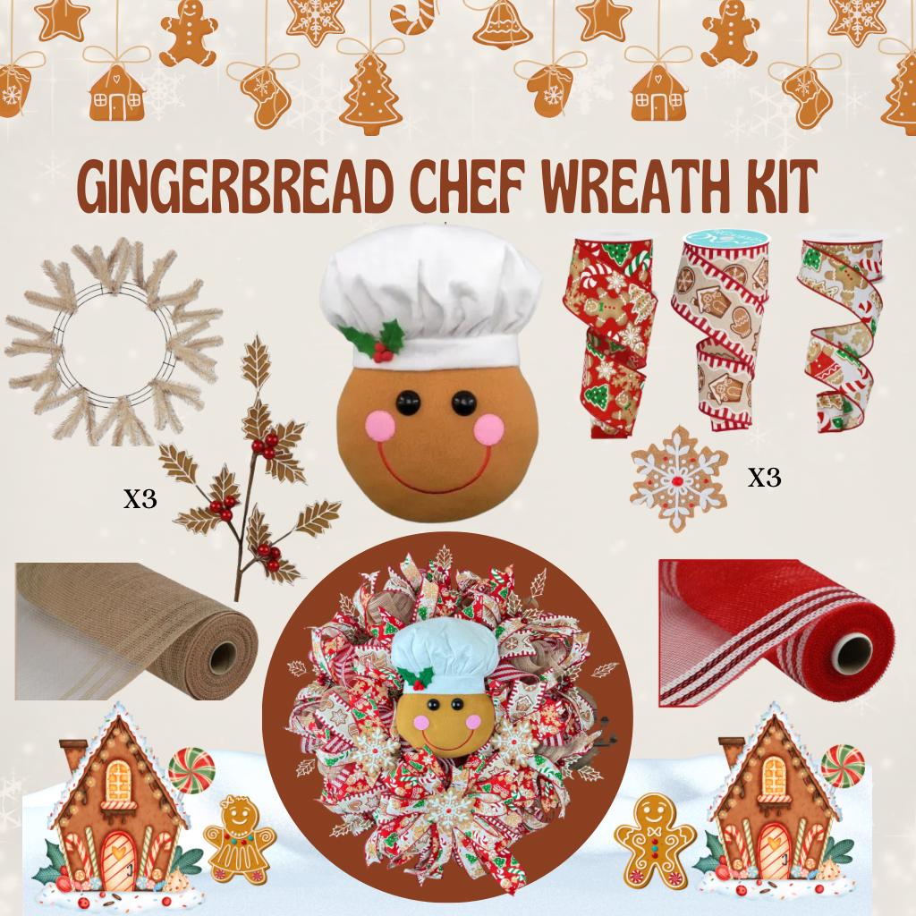 Gingerbread Christmas Wreath Kit WITH VIDEO: DIY Holiday Decor