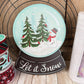 Let It Snow Christmas Wreath Kit WITH VIDEO: Ice Blue Snowglobe and Snowflake Ribbon - DIY