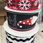 Holiday Wreath Kit, Thin Christmas Gnome Wreath Kit, Do It Yourself Christmas Wreath Kit, Red and Gray Gnome Ribbon Mesh and Sign Bundle