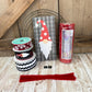 Holiday Wreath Kit, Thin Christmas Gnome Wreath Kit, Do It Yourself Christmas Wreath Kit, Red and Gray Gnome Ribbon Mesh and Sign Bundle