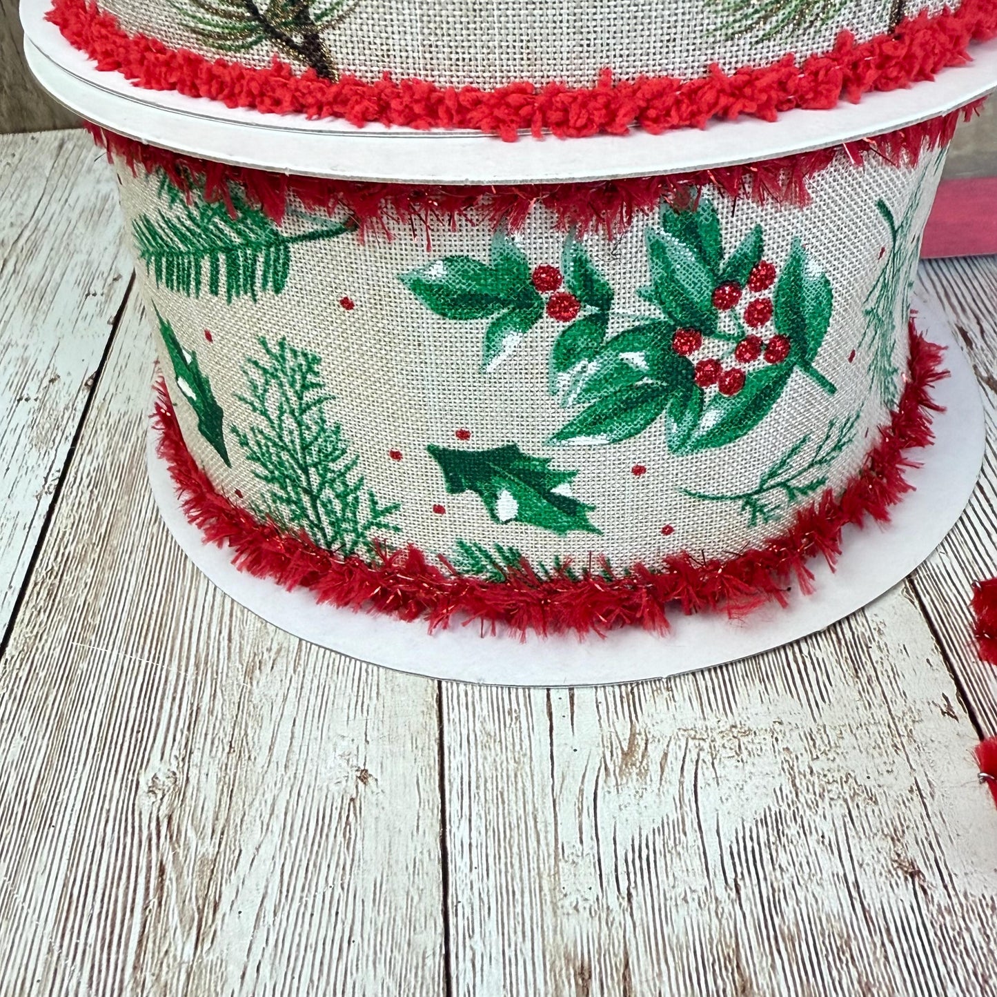Cardinal Wreath Kit, Thin Snowy Cardinal Wreath Kit, Do It Yourself Holiday Wreath Kit, Rustic Snowy Cardinal Ribbon Mesh and Sign Bundle