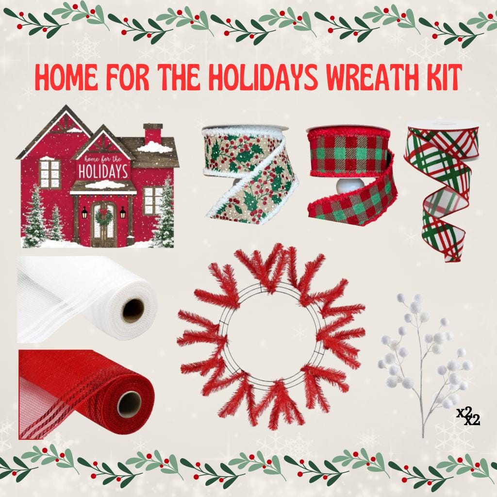 Home for the Holidays Large Wreath Kit: DIY Christmas Decor