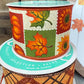 Fall Thin Wreath Kit, Welcome Patchwork Pumpkin Wreath Kit, Orange and Beige Fall Pancake Wreath Kit, Fall Ribbon Mesh and Wreath Frame Kit