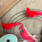 Cardinal Wreath Kit, Thin Rustic Cardinal Wreath Kit, Do It Yourself Holiday Wreath Kit, Embossed Cardinal Sign Ribbon Frame and Mesh Bundle