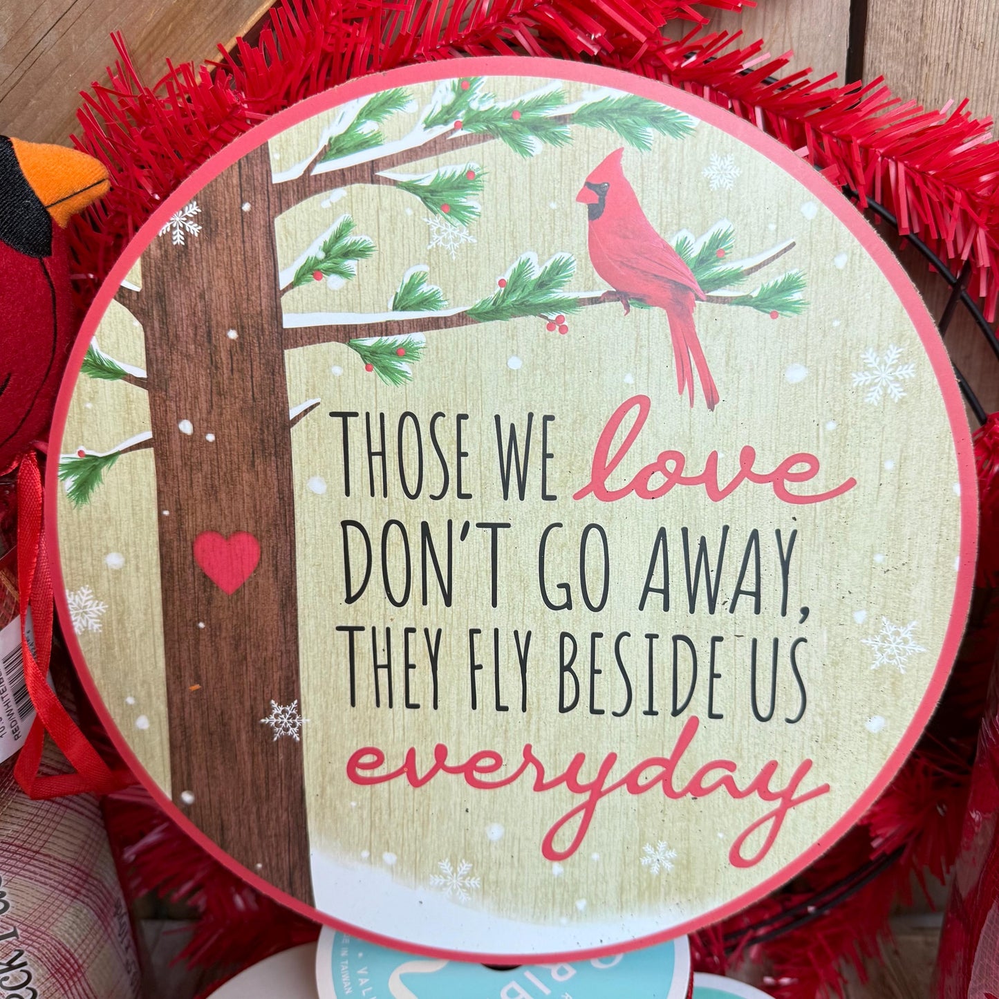 Cardinal Wreath Kit, Large Snowy Cardinal Wreath Kit, Do It Yourself Holiday Wreath Kit, Rustic Snowy Cardinal Ribbon Mesh and Sign Bundle