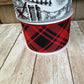Snowman Wreath Kit, Thin Red and Black Snowman Wreath Kit, Do It Yourself Holiday Wreath Kit, Winter Sign Ribbon Frame and Mesh Bundle Kit