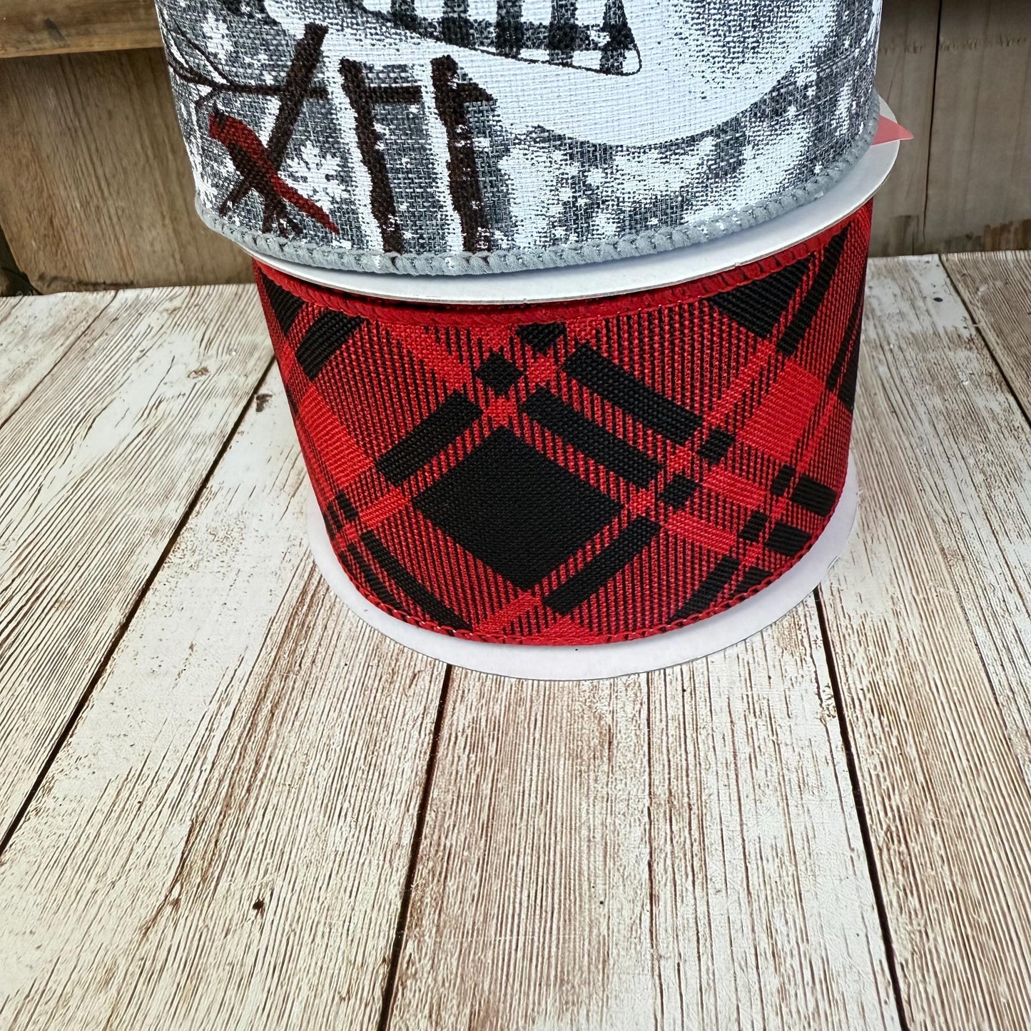 Snowman Wreath Kit, Thin Red and Black Snowman Wreath Kit, Do It Yourself Holiday Wreath Kit, Winter Sign Ribbon Frame and Mesh Bundle Kit