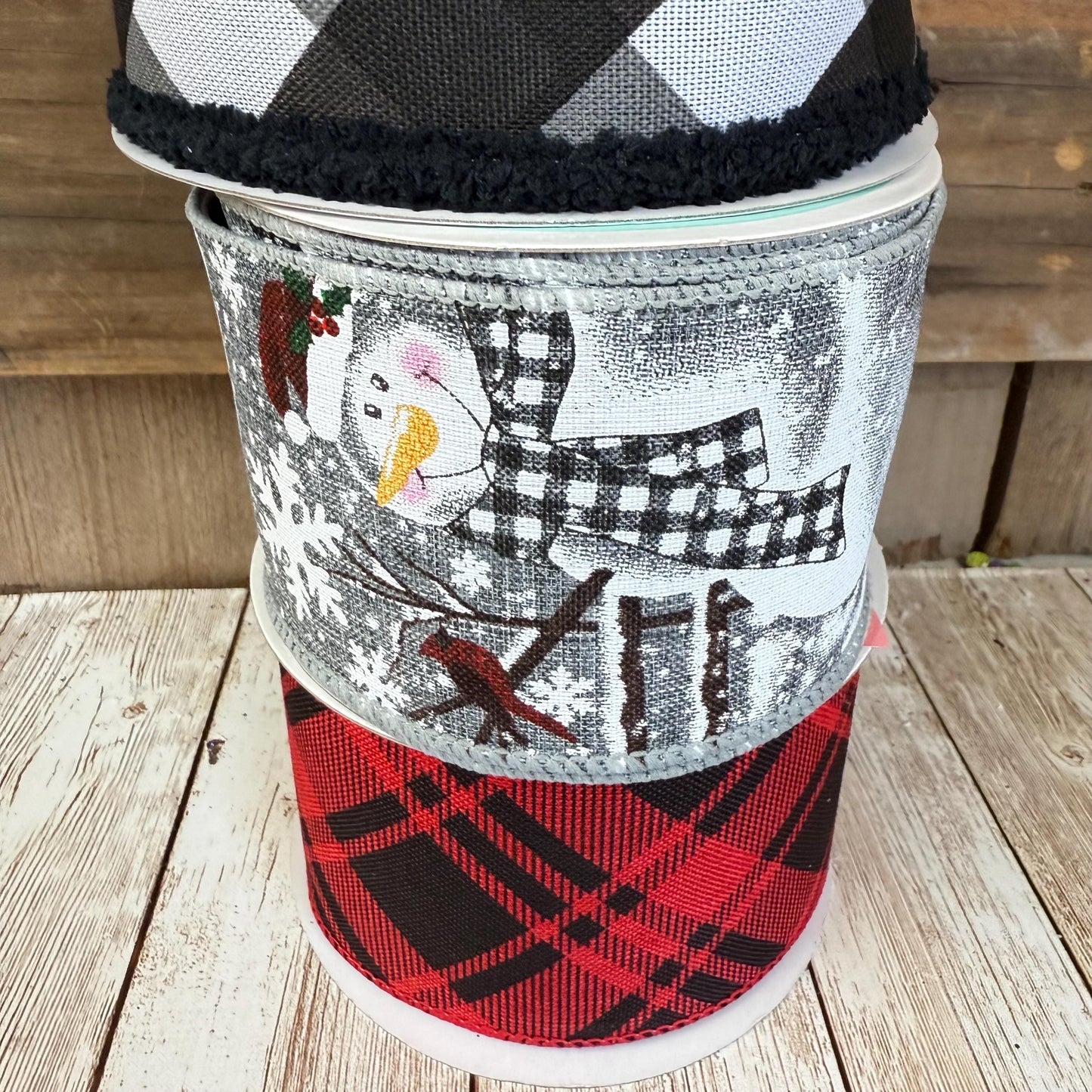 Snowman Wreath Kit, Thin Red and Black Snowman Wreath Kit, Do It Yourself Holiday Wreath Kit, Winter Sign Ribbon Frame and Mesh Bundle Kit