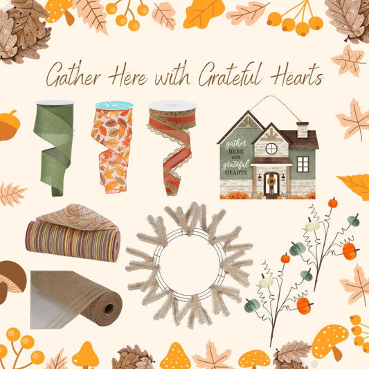 Gather Here with Grateful Hearts Thanksgiving Wreath Kit WITH VIDEO: DIY Fall Decor