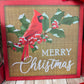 Cardinal Wreath Kit WITH VIDEO, Thin Merry Christmas Wreath Kit, Do It Yourself Holiday Wreath Kit, Rustic Snowy Cardinal Ribbon Mesh Sign