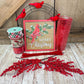 Cardinal Wreath Kit WITH VIDEO, Thin Merry Christmas Wreath Kit, Do It Yourself Holiday Wreath Kit, Rustic Snowy Cardinal Ribbon Mesh Sign