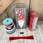 Holiday Wreath Kit, Thin Christmas Gnome Wreath Kit, Do It Yourself Christmas Wreath Kit, Red and Gray Gnome Ribbon Mesh and Sign Bundle