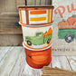 Fall Thin Wreath Kit, Pumpkin Pickup Truck Wreath Kit, Orange and Green Fall Pancake Wreath Kit, Ribbon Mesh and Wreath Frame Kit for Fall