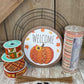 Fall Thin Wreath Kit, Welcome Patchwork Pumpkin Wreath Kit, Orange and Beige Fall Pancake Wreath Kit, Fall Ribbon Mesh and Wreath Frame Kit