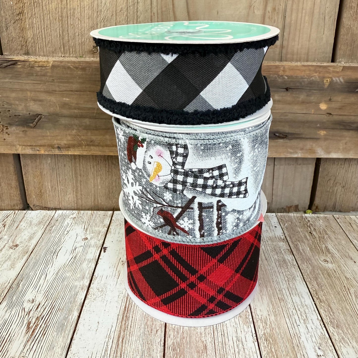 Snowman Wreath Kit, Thin Red and Black Snowman Wreath Kit, Do It Yourself Holiday Wreath Kit, Winter Sign Ribbon Frame and Mesh Bundle Kit