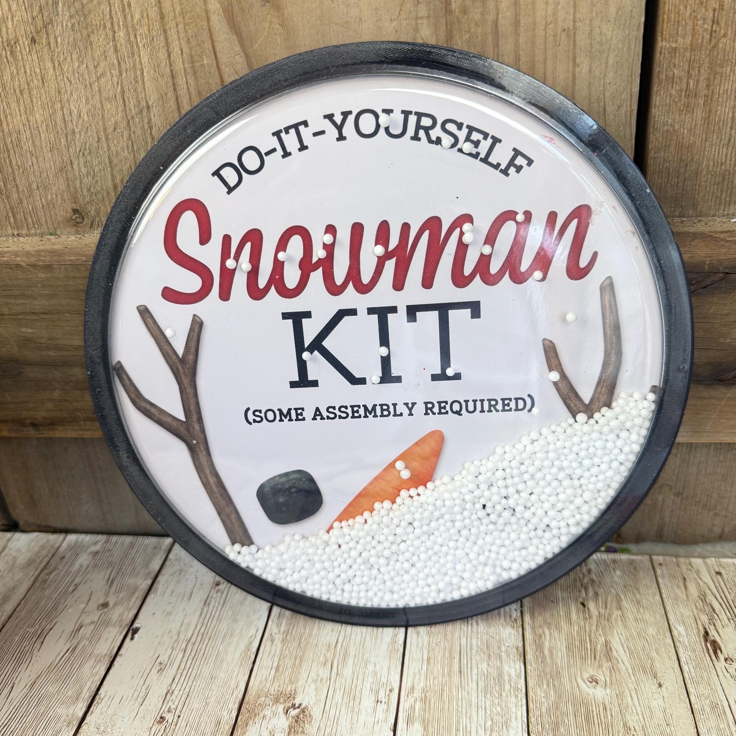 Snowman Wreath Kit, Thin Red and Black Snowman Wreath Kit, Do It Yourself Holiday Wreath Kit, Winter Sign Ribbon Frame and Mesh Bundle Kit