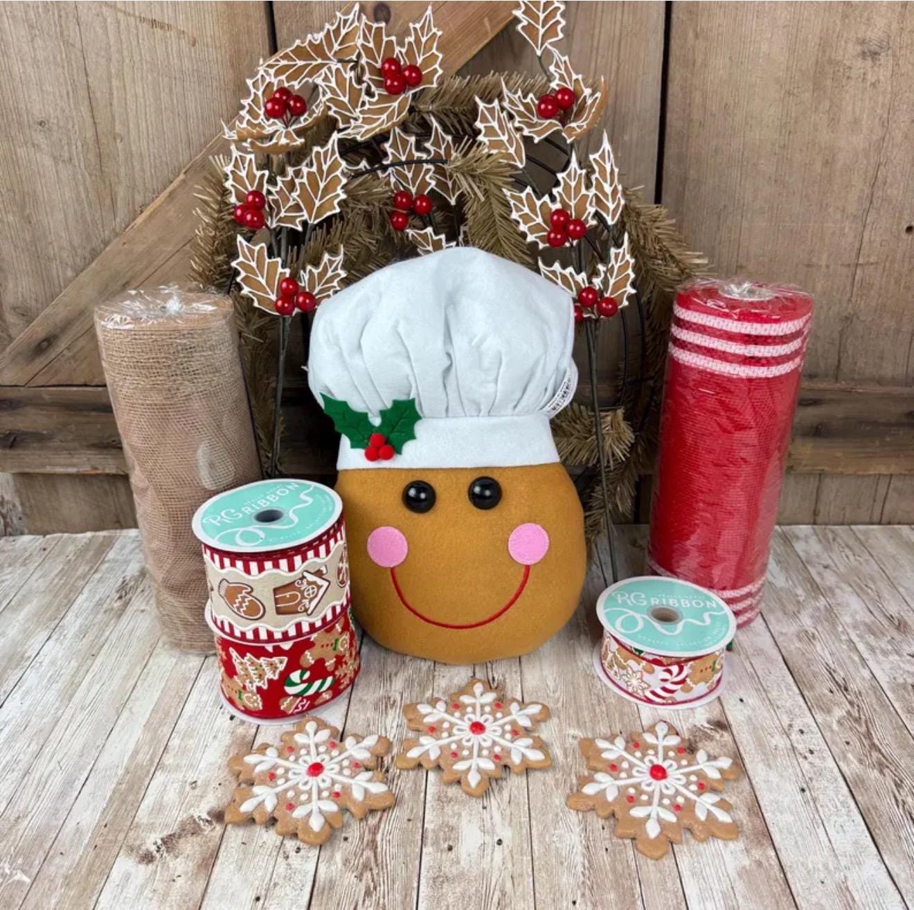 Gingerbread Christmas Wreath Kit WITH VIDEO: DIY Holiday Decor
