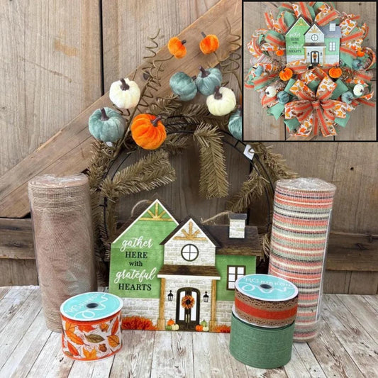 Gather Here with Grateful Hearts Thanksgiving Wreath Kit WITH VIDEO: DIY Fall Decor