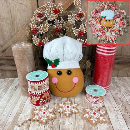 Gingerbread Christmas Wreath Kit WITH VIDEO: DIY Holiday Decor