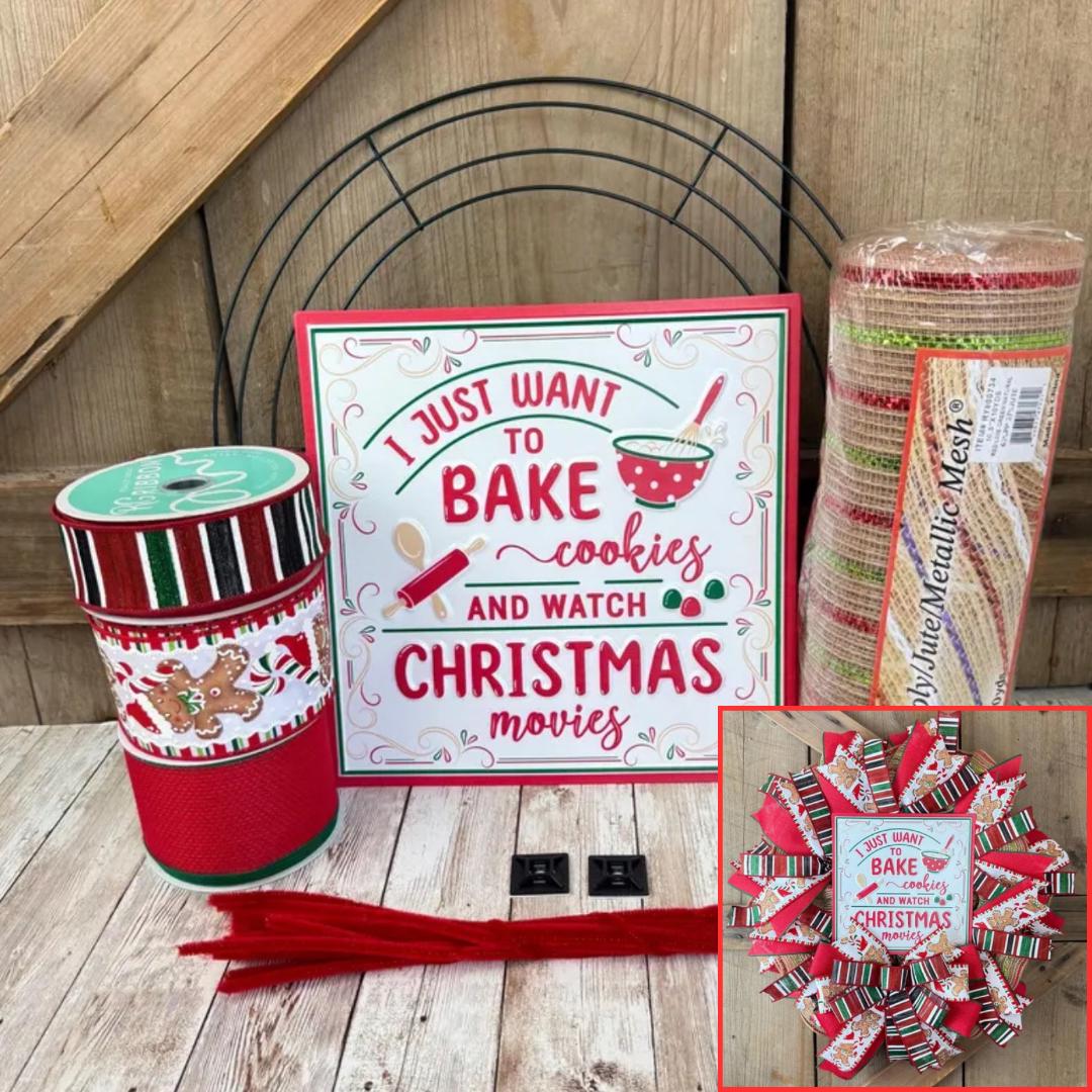 Christmas Cookies Thin Gingerbread Wreath Kit WITH VIDEO: DIY Holiday Decor