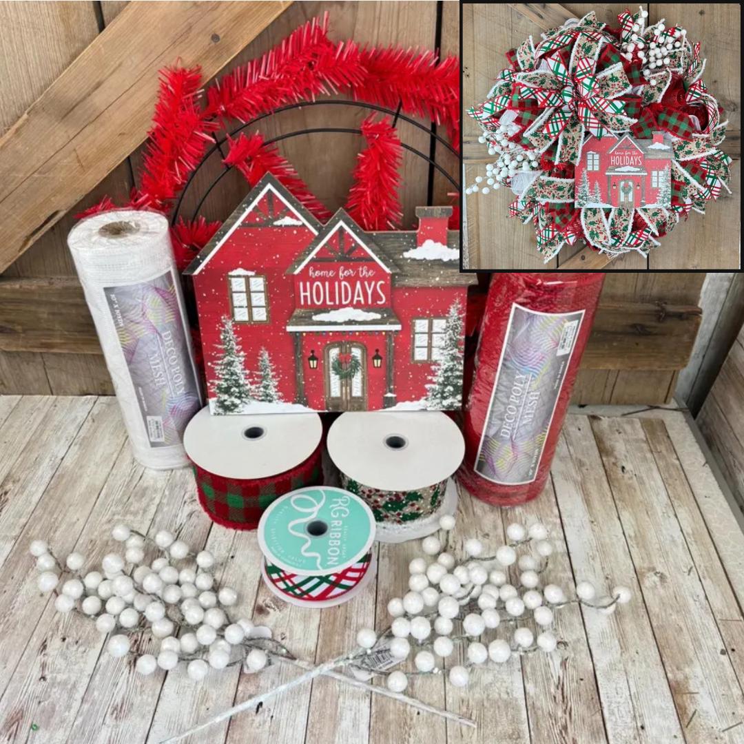 Home for the Holidays Large Wreath Kit: DIY Christmas Decor