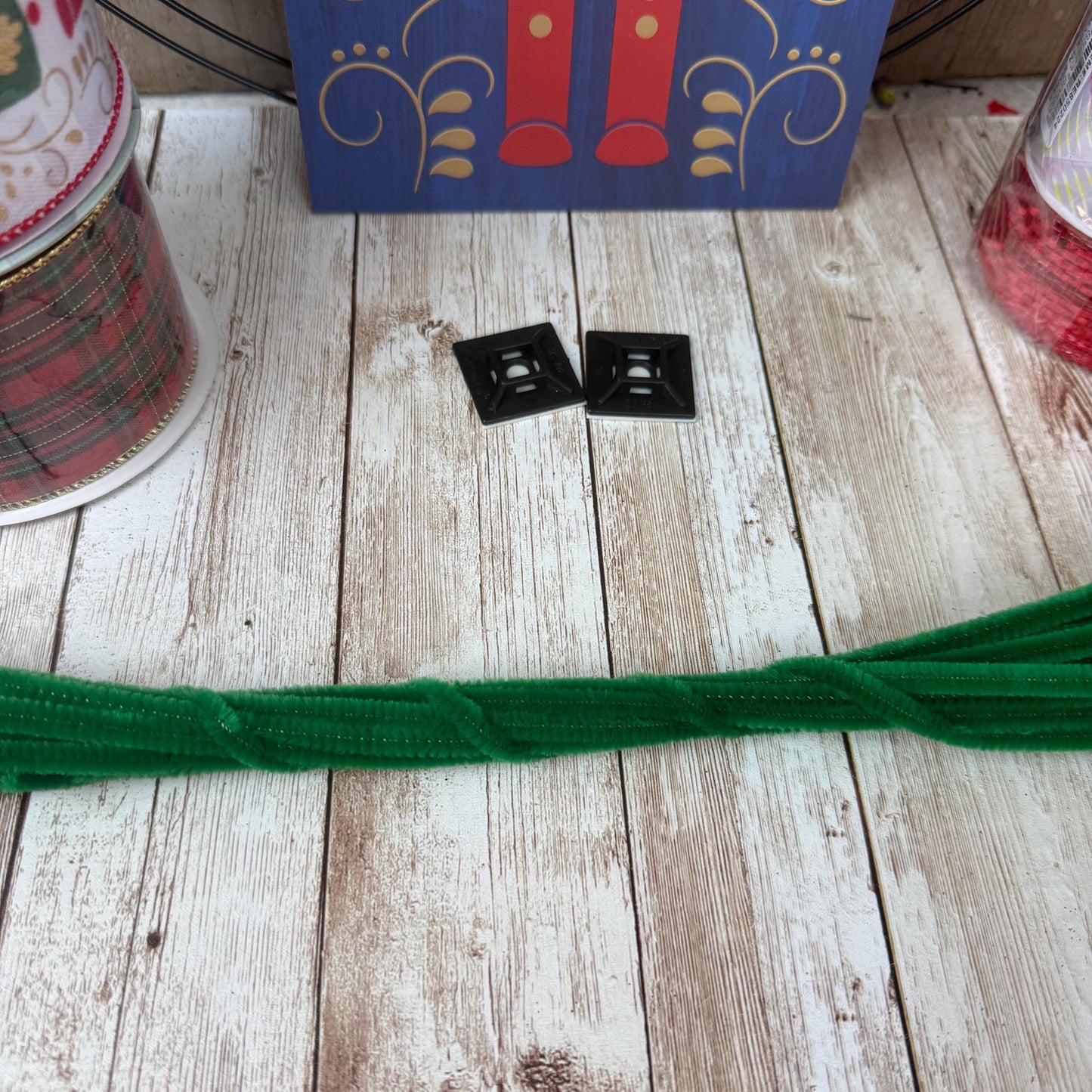 Nutcracker Wreath Kit, Thin Wreath Kit for Storm Door, Christmas DIY Decor, Holiday Front Door Decoration, Nutcracker Soldier Sign & Ribbon