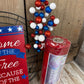 Patriotic Wreath Kit, Thin Red White and Blue Wreath Kit, Do It Yourself Fourth of July Wreath Kit, Memorial Day Ribbon Mesh and Sign Bundle