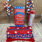 Patriotic Wreath Kit, Thin Red White and Blue Wreath Kit, Do It Yourself Fourth of July Wreath Kit, Memorial Day Ribbon Mesh and Sign Bundle