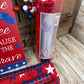 Patriotic Wreath Kit, Thin Red White and Blue Wreath Kit, Do It Yourself Fourth of July Wreath Kit, Memorial Day Ribbon Mesh and Sign Bundle