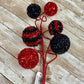 20" Red and Black Foil Ball Pick, Valentine’s Day Decor, Ball Spray for Wreath, Valentine Ball Spray, V-Cut Foil Solid & Stripe Balls Spray