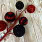 20" Red and Black Foil Ball Pick, Valentine’s Day Decor, Ball Spray for Wreath, Valentine Ball Spray, V-Cut Foil Solid & Stripe Balls Spray