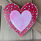Leopard Print Heart Shaped Sign, Heart Door Hanger, Red and Pink Leopard Decoration, Romantic Glam Sign for Crafting, Wreathmaking Supplies