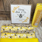 Honey Bee & Co Wreath Kit WITH VIDEO, Do It Yourself Thin Wreath Kit, Yellow and Beige Bee Ribbon Mesh Sign Bundle, DIY Spring Summer Decor