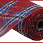 Poly Burlap Mesh, Red White Blue and Black Plaid Mesh, Wreathmaking Supply, Petal Wreath Mesh, Patriotic or Nutcracker Theme Decor, RP8146