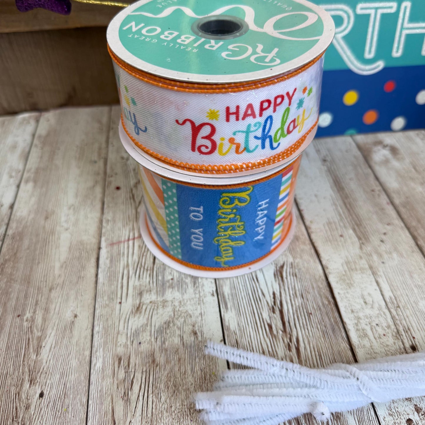 Birthday Wreath Kit, Thin Celebration Wreath Kit, DIY Party Like It’s Your Birthday Sign Mesh and Ribbon Bundle, Birthday Party Decoration