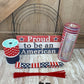 Patriotic Wreath Kit, Thin Red White and Blue Wreath Kit, DIY Fourth of July Wreath Kit, Proud to Be an American Ribbon Mesh and Sign Bundle